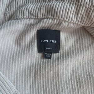 Love Tree Cream Ribbed Knit Top